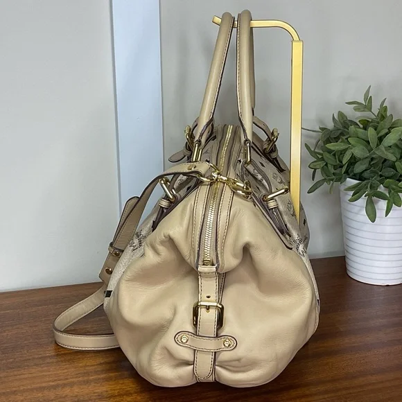 MCM Tan Monogram Satchel - Picture 7 of 16
